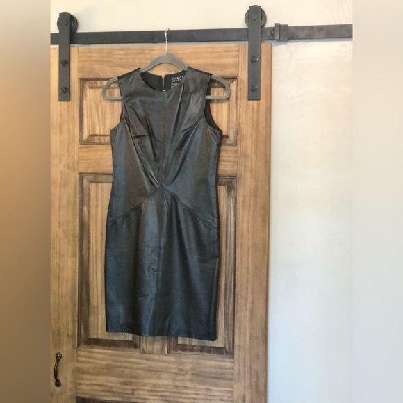 Vintage 80s Spenser Jeremy Lamb Leather Sleeveless Dress - Picture 7 of 11